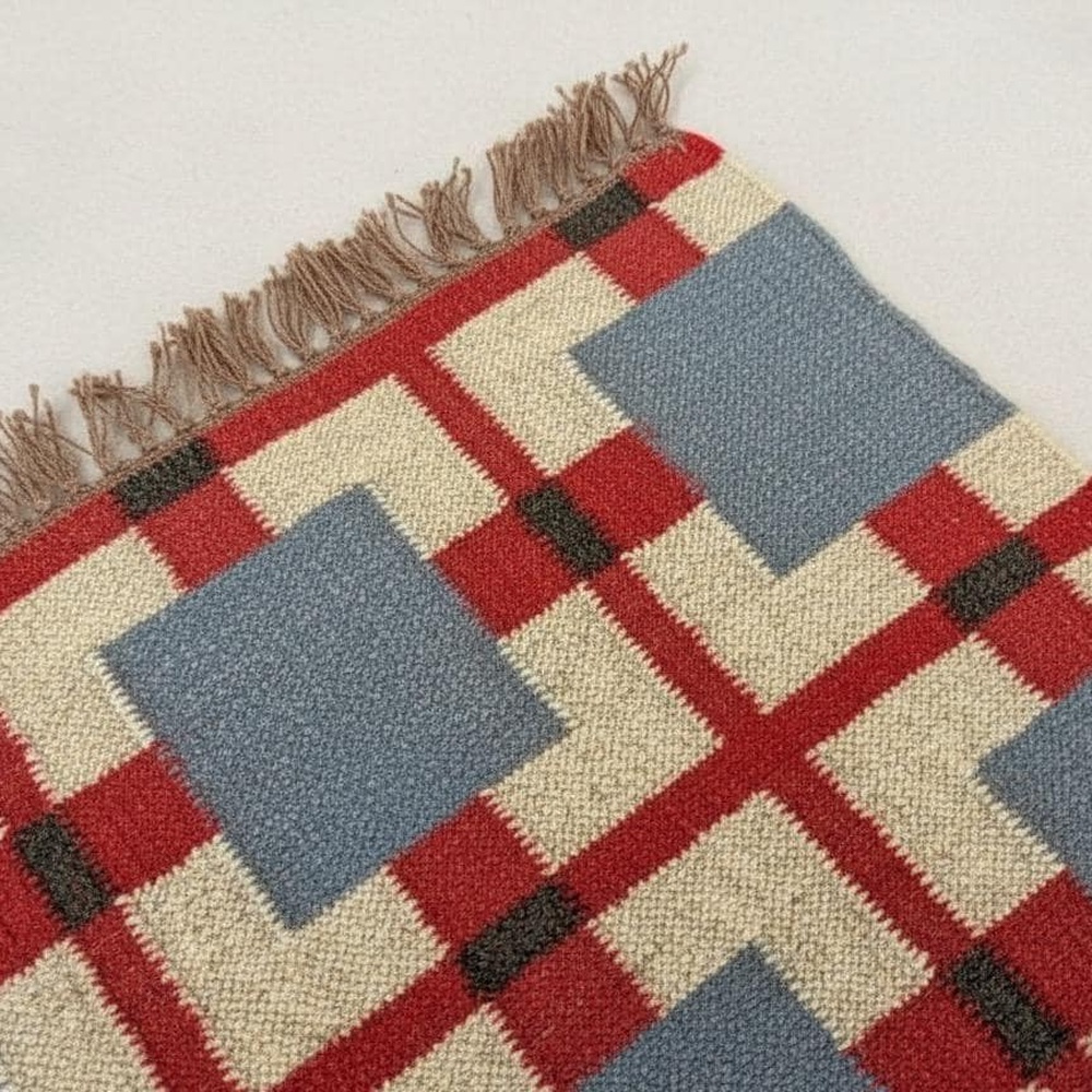 Handcrafted Multicolor Jute Vintage Dhurrie For Home